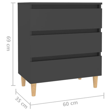 Credenza Grigia 60x35x69 cm in Legno Multistrato