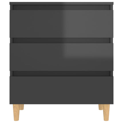 Credenza Grigio Lucido 60x35x69 cm in Legno Multistrato