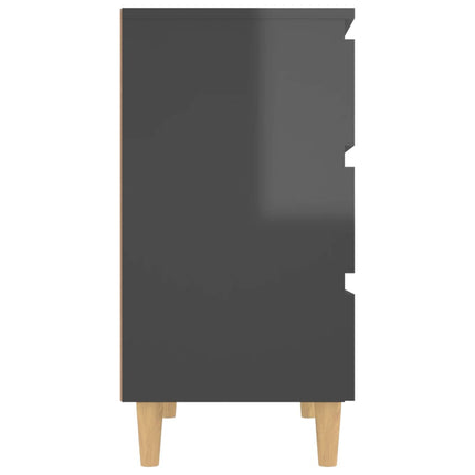 Credenza Grigio Lucido 60x35x69 cm in Legno Multistrato