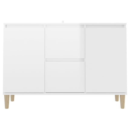 Credenza Bianco Lucido 101x35x70 cm in Legno Multistrato