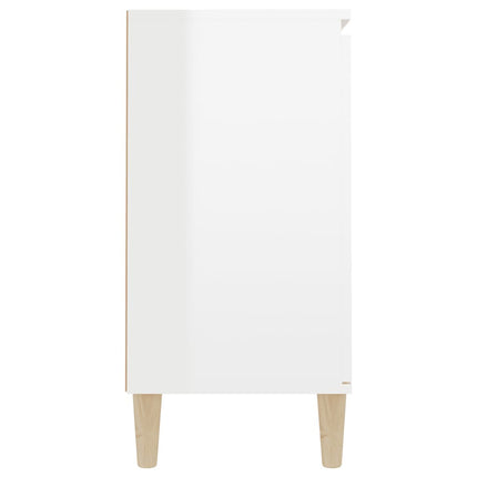 Credenza Bianco Lucido 101x35x70 cm in Legno Multistrato