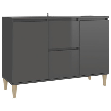 Credenza Grigio Lucido 101x35x70 cm in Legno Multistrato