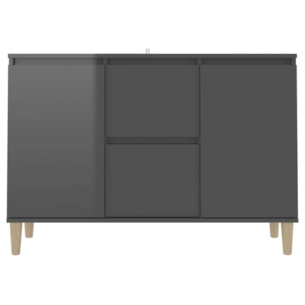 Credenza Grigio Lucido 101x35x70 cm in Legno Multistrato