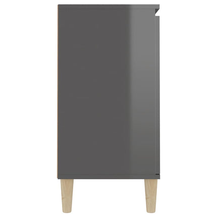 Credenza Grigio Lucido 101x35x70 cm in Legno Multistrato