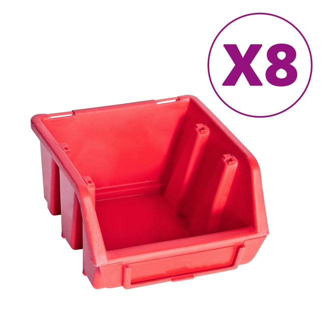 Kit Contenitori 39 pz con Pannelli a Parete Rosso e Nero