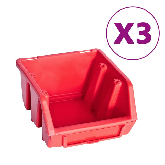Kit Contenitori 34 pz con Pannelli a Parete Rosso e Nero