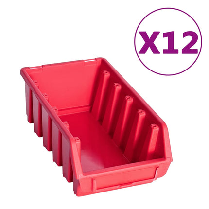 Kit Contenitori 80 pz con Pannelli a Parete Rosso e Nero