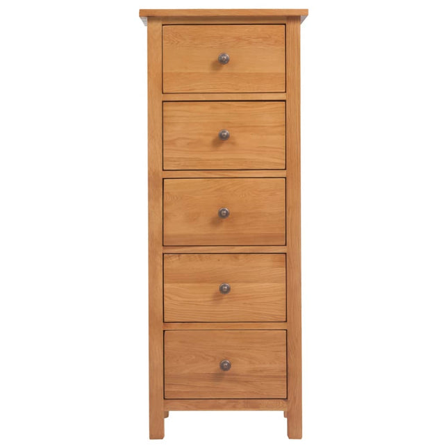 Cassettiera Alta 45x32x110 cm in Legno Massello di Rovere