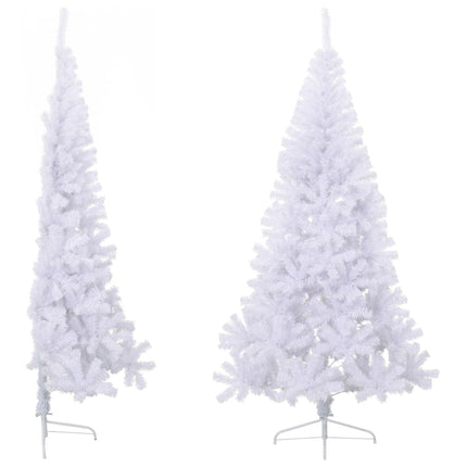 Albero di Natale Artificiale MetÃ  con Supporto Bianco 210cm PVC