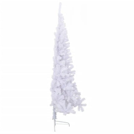Albero di Natale Artificiale MetÃ  con Supporto Bianco 210cm PVC