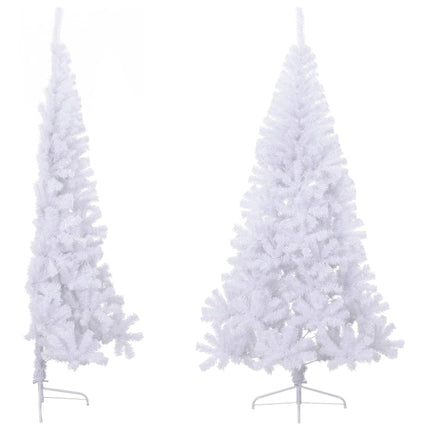 Albero di Natale Artificiale MetÃ  con Supporto Bianco 240cm PVC