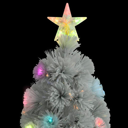 Albero Natale Preilluminato Bianco 180 cm in Fibra Ottica