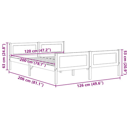 Giroletto senza Materasso 120x200 cm in Legno Massello di Pino