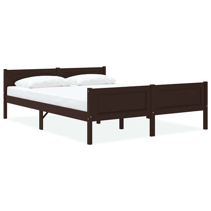 Giroletto Marrone Scuro in Legno Massello di Pino 160x200 cm