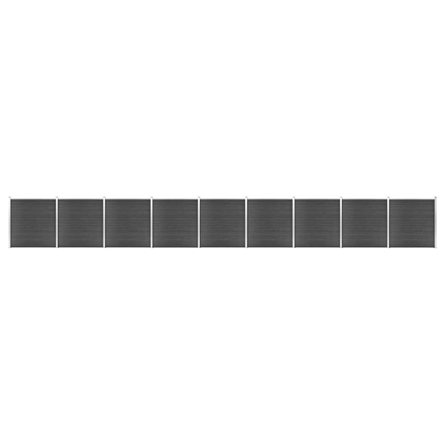 Set Pannelli di Recinzione in WPC 1564x186 cm Nero