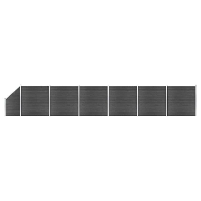 Set Pannelli di Recinzione in WPC 1138x(105-186) cm Nero