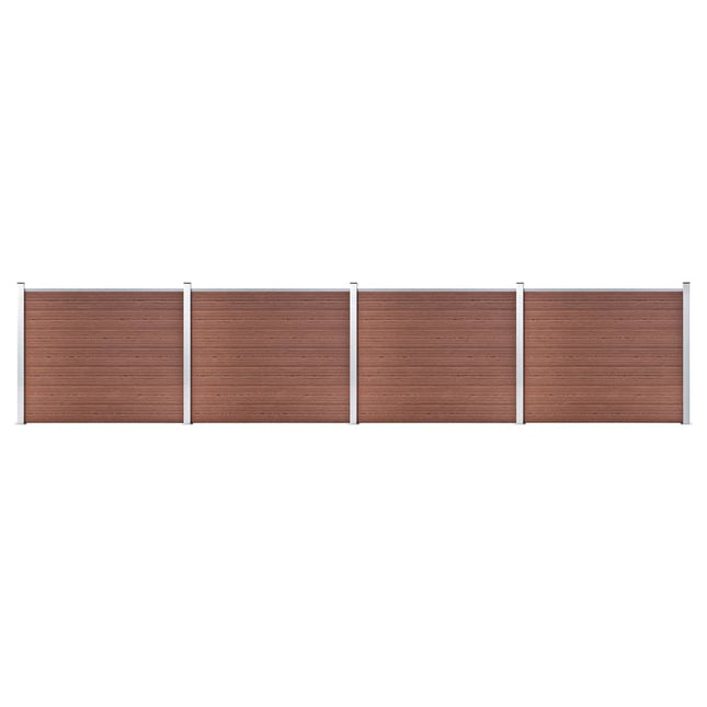 Set Pannelli di Recinzione in WPC 699x146 cm Marrone