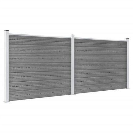 Set Pannello di Recinzione in WPC 353x146 cm Grigio