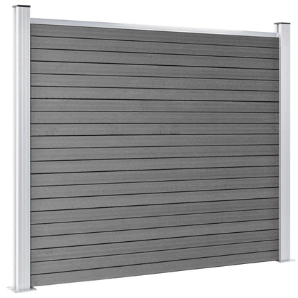 Set Pannello di Recinzione in WPC 353x146 cm Grigio