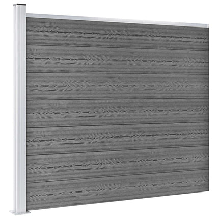 Set Pannello di Recinzione in WPC 526x146 cm Grigio