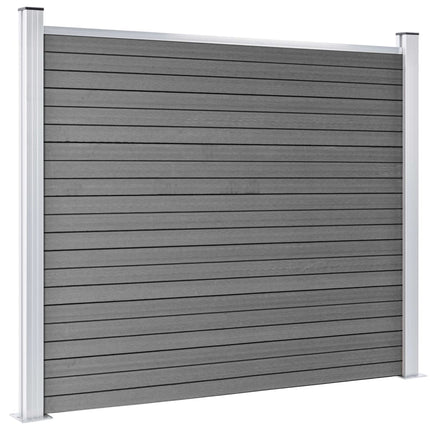 Set Pannello di Recinzione in WPC 526x146 cm Grigio