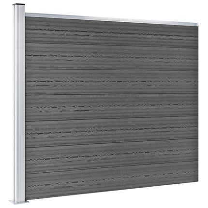 Set Pannelli di Recinzione in WPC 699x146 cm Nero