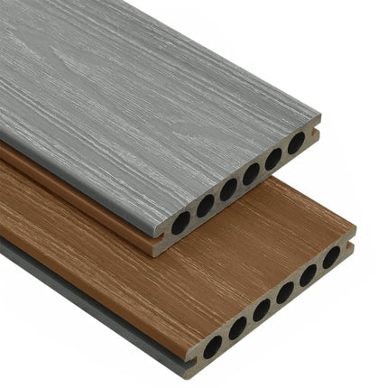 Listoni Decking WPC con Accessori Marroni e Grigi 16 mÃ‚Â² 2,2 m