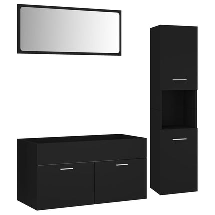 Set Mobili da Bagno Nero in Truciolato