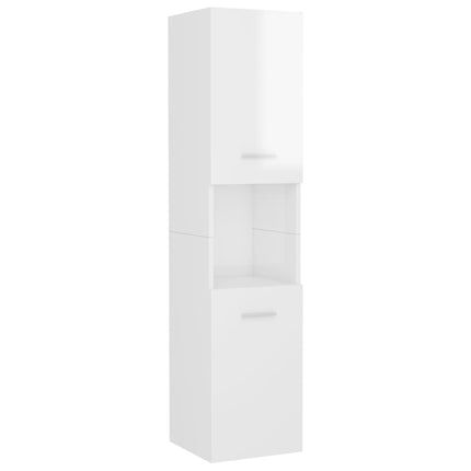 Set Mobili da Bagno Bianco Lucido in Truciolato