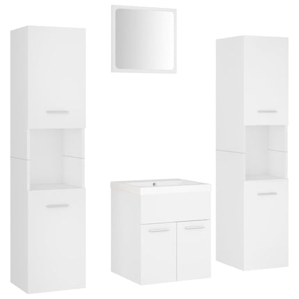 Set Mobili da Bagno Bianco in Legno Multistrato