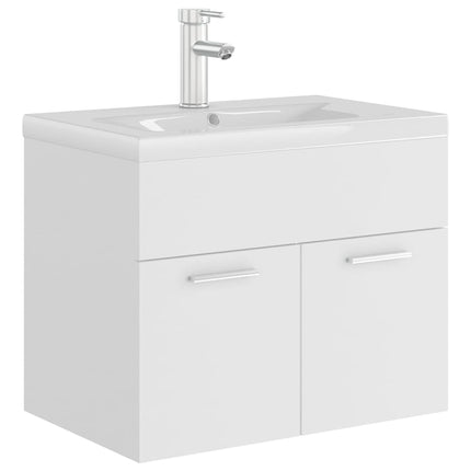 Mobile con Lavabo Integrato Bianco in Legno Multistrato