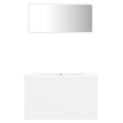 Set Mobili da Bagno Bianco in Legno Multistrato