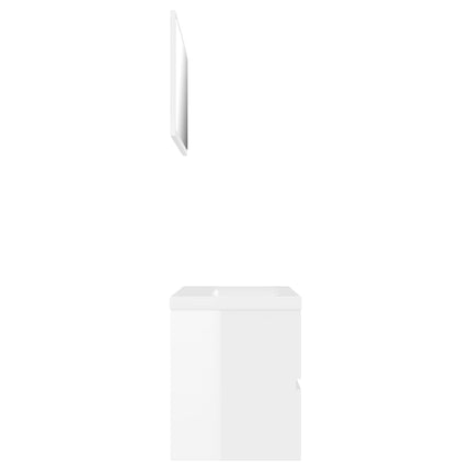 Set Mobili da Bagno Bianco Lucido in Truciolato