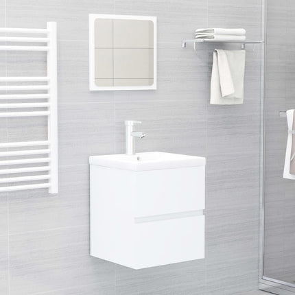 Mobile con Lavabo Integrato Bianco in Legno Multistrato