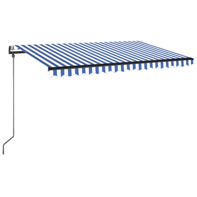 Tenda Automatica con Sensore Vento e LED 450x350 cm Blu Bianca
