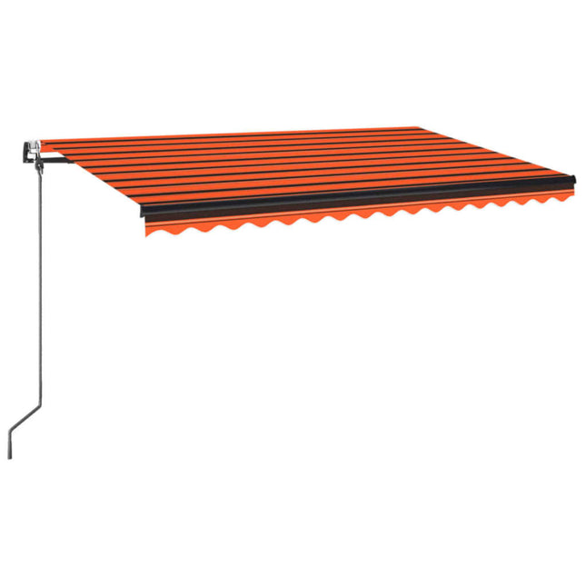 Tenda Automatica Sensore Vento e LED 450x350 cm Arancio Marrone