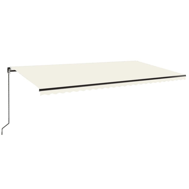 Tenda da Sole Retrattile Manuale con LED 600x350 cm Crema