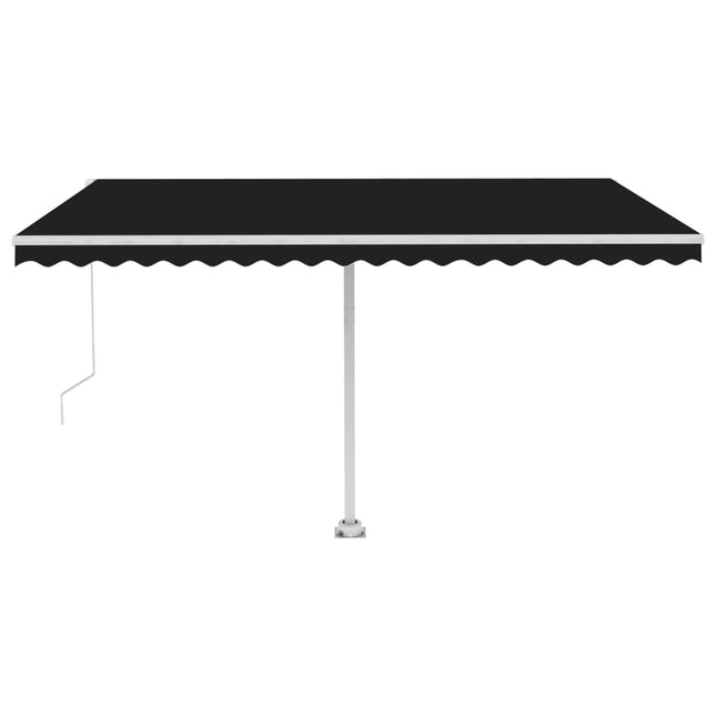 Tenda da Sole Retrattile Manuale con LED 450x300 cm Antracite