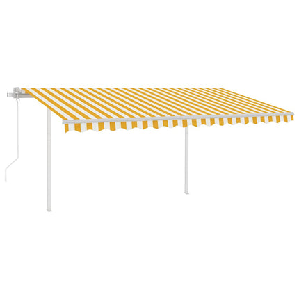 Tenda Automatica con Sensore Vento LED 4x3 m Gialla e Bianca