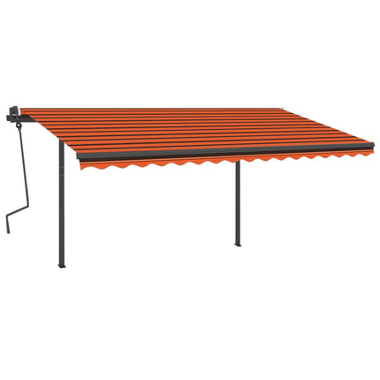 Tenda da Sole Retrattile Manuale LED 4x3 m Arancio Marrone