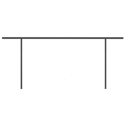 Tenda Sole Retrattile Manuale con Pali 6x3 m Arancione Marrone