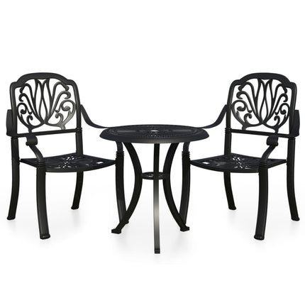Set da Bistrot 3 pz in Alluminio Pressofuso Nero