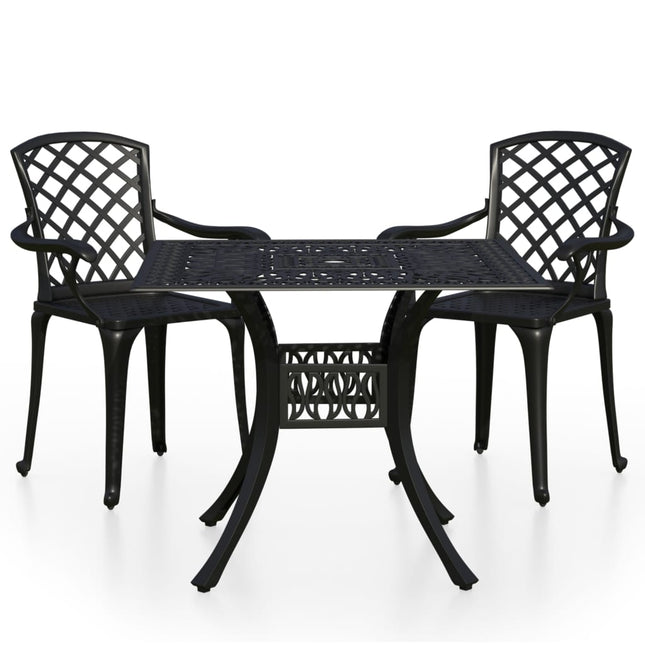 Set da Bistrot 3 pz in Alluminio Pressofuso Nero