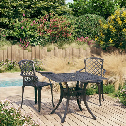 Set da Bistrot 3 pz in Alluminio Pressofuso Nero