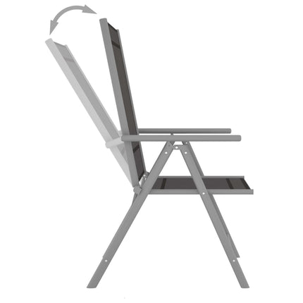 Set Mobili da Pranzo per Giardino 5 pz Alluminio Argento e Nero