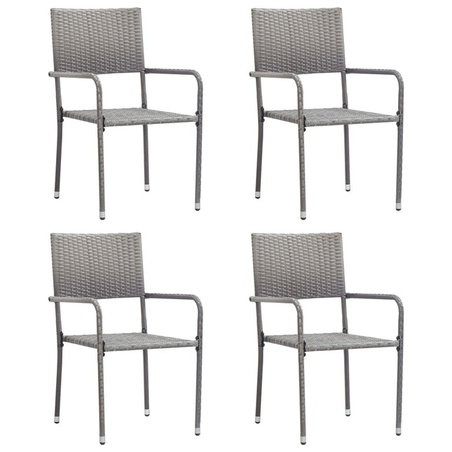 Set Mobili da Pranzo da Giardino 5 pz in Polyrattan Antracite