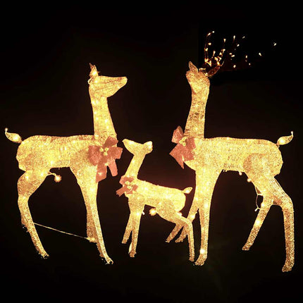 Decorazione Natalizia con Famiglia di Renne Oro 201 LED