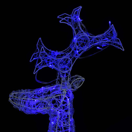 Renne e Slitta Decorazione Natale 90 LED 60x16x100 cm Acrilico