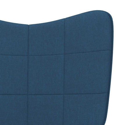 Sedia Relax con Sgabello Blu in Tessuto
