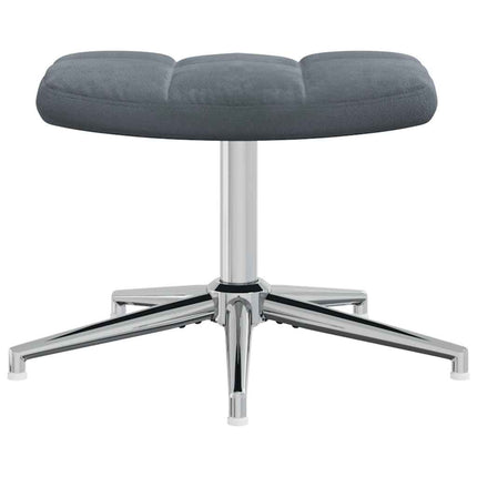 Sedia Relax con Poggiapiedi Grigio Scuro in Velluto
